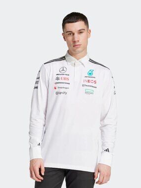 Adidas Long Sleeve F1 Team Kit Shirt White 2025 Mercedes AMG Petronas Large Reta